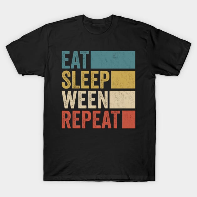 Funny Eat Sleep Ween Repeat Retro Music Fanart Vintage T-Shirt by Realistic Flamingo